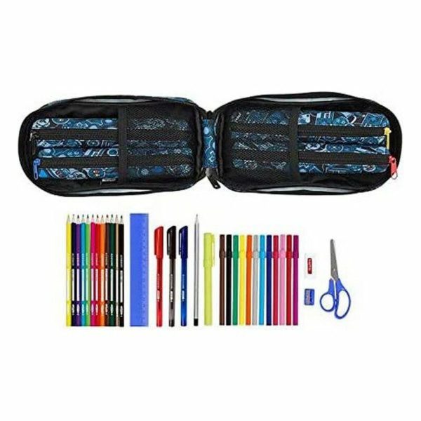 Backpack Pencil Case Safta Welcome Gamers Blue (33 Pieces) Cheap