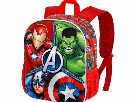 3D School Bag The Avengers Karactermania Red 26 x 11 x 31 cm For Cheap