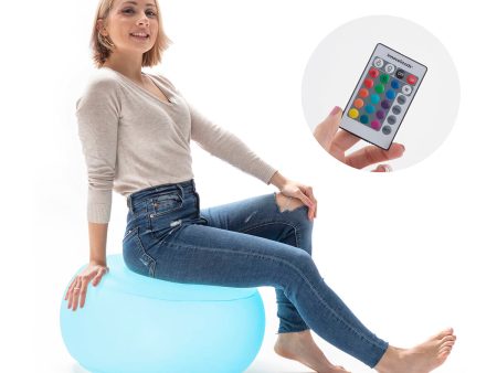 Inflatable Seat with Multicolour LED and Remote Control Pulight InnovaGoods White (Refurbished B) Online now