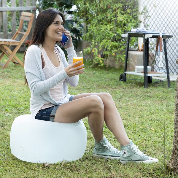 Inflatable Seat with Multicolour LED and Remote Control Pulight InnovaGoods White (Refurbished B) Online now