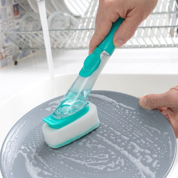 Scourer Brush with Handle and Soap Dispenser Cleasy InnovaGoods Online Sale