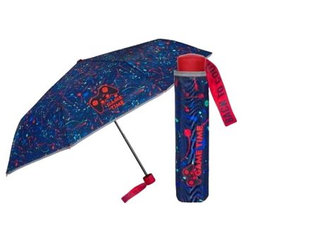 Foldable Umbrella Perletti Gamer Blue Ø 91 cm Children s Discount