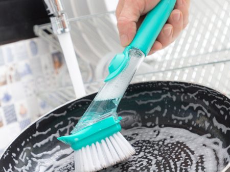 Scourer Brush with Handle and Soap Dispenser Cleasy InnovaGoods Online Sale