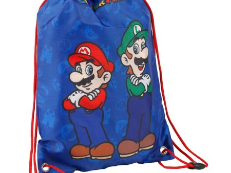 Backpack with Strings Super Mario & Luigi Blue For Discount