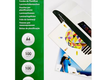 Laminating sleeves Fellowes Transparent A4 100 Units Online Sale