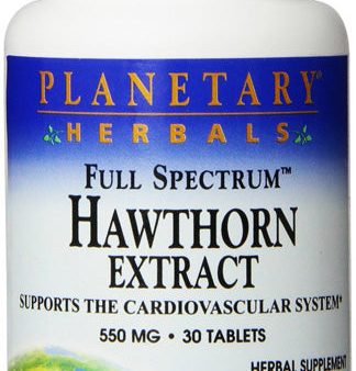 PLANETARY HERBALS - Hawthorn Extract Full Spectrum 550 mg - 30 Tablets Supply