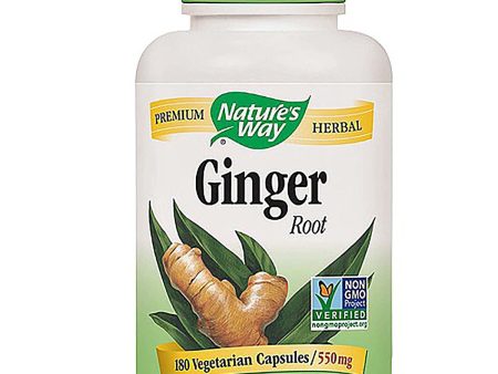 NATURES WAY - Ginger Root 550 mg - 180 Vegetarian Capsules on Sale